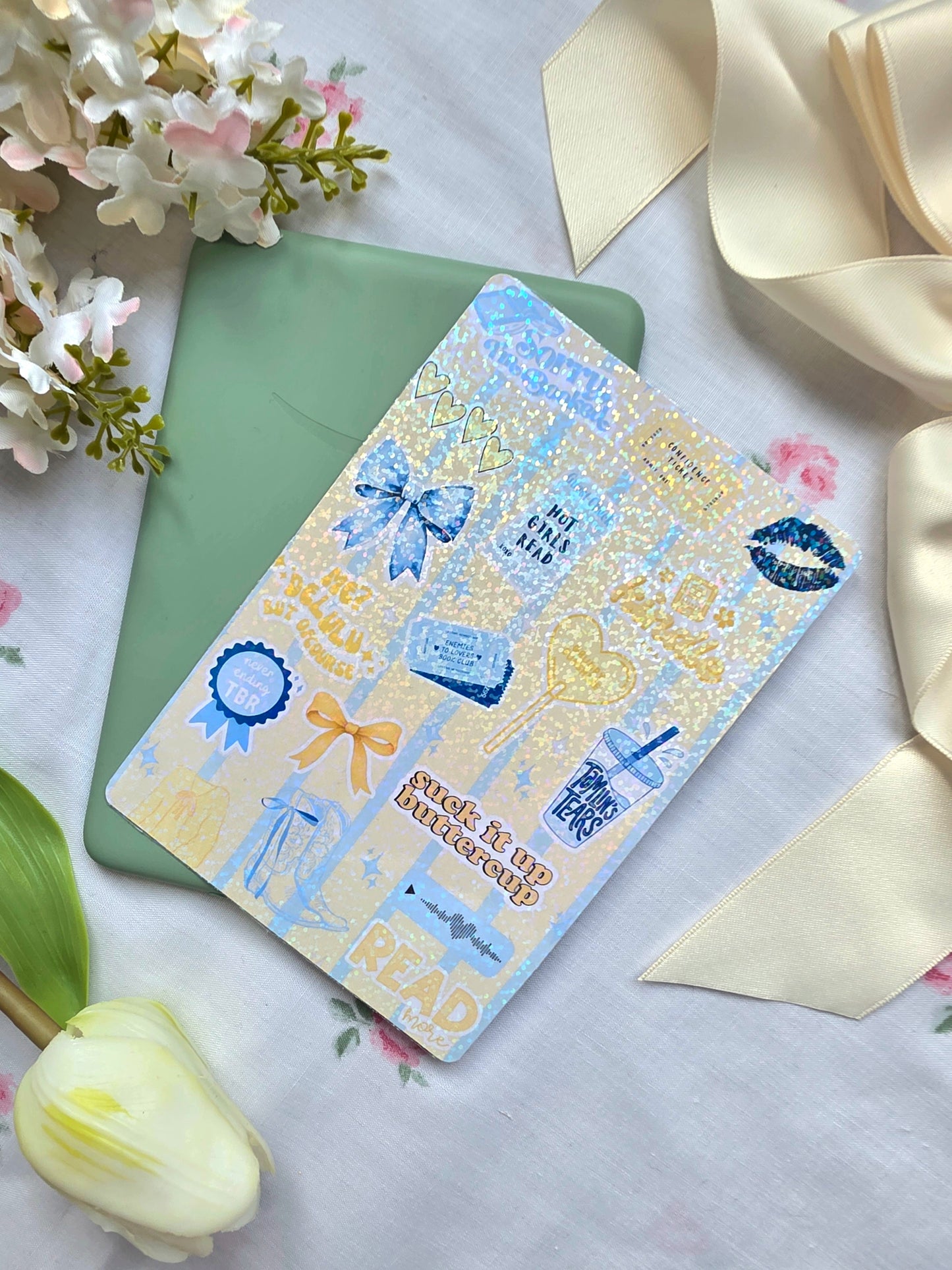 E-reader insert blue/yellow