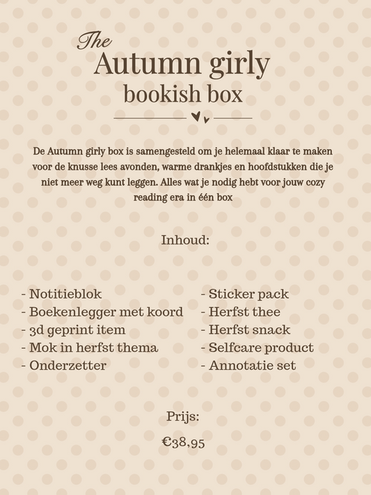 Autumn girly bookish box